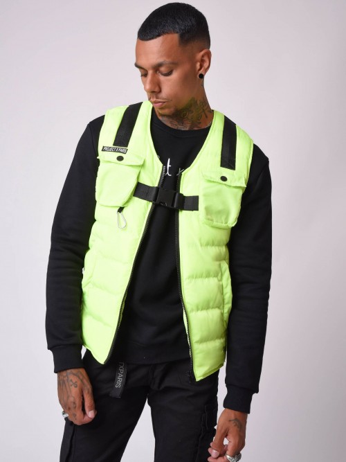 Quilted utility Vest - Fluorescent yellow