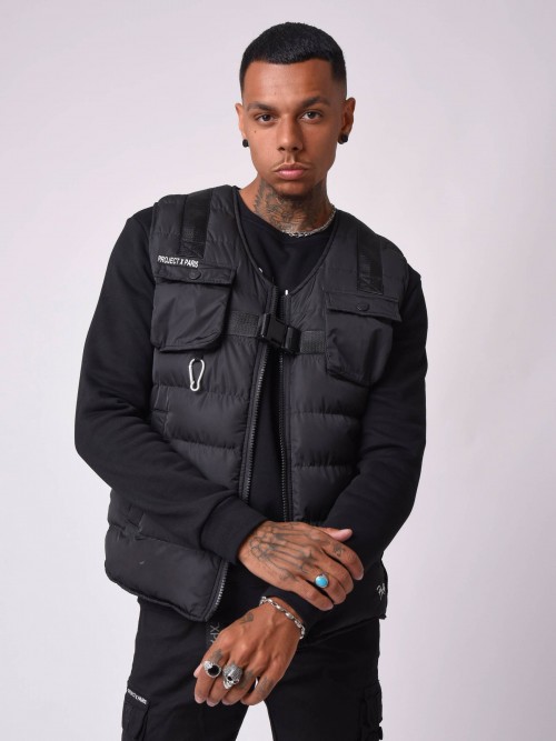 Quilted utility Vest - Black