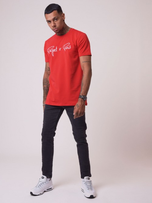 Essentials Project X Paris basic embroidery tee-shirt - Red