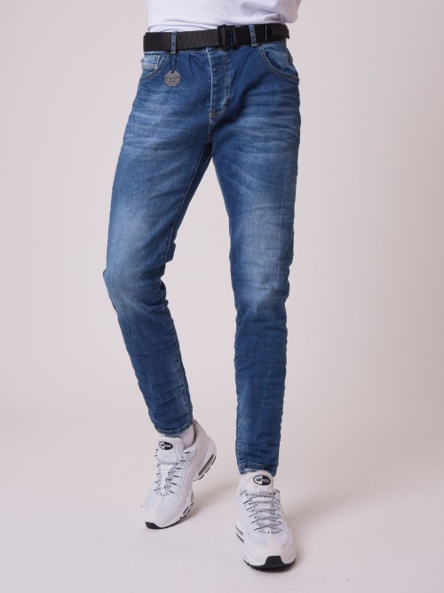 Jeans Basic Slim Azules - Azul