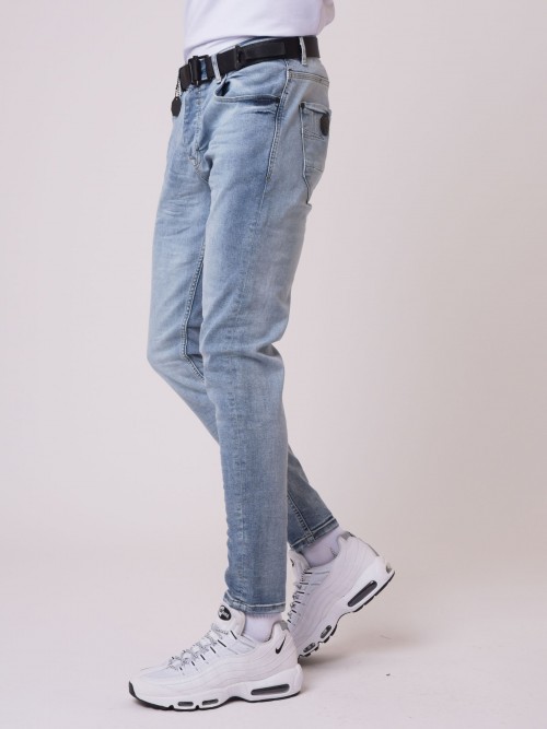 Jeans Basic Slim blu chiaro - Blu