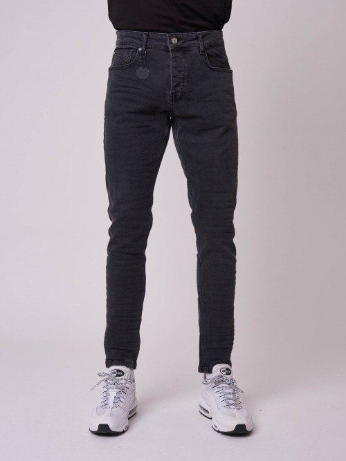 Basic black skinny fit jeans - Black