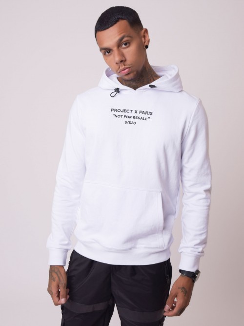 Unisex hoodie with embroidery - Not for resale - White