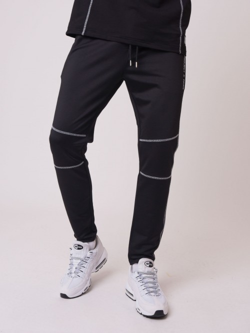 Bas de jogging couture apparente - Negro