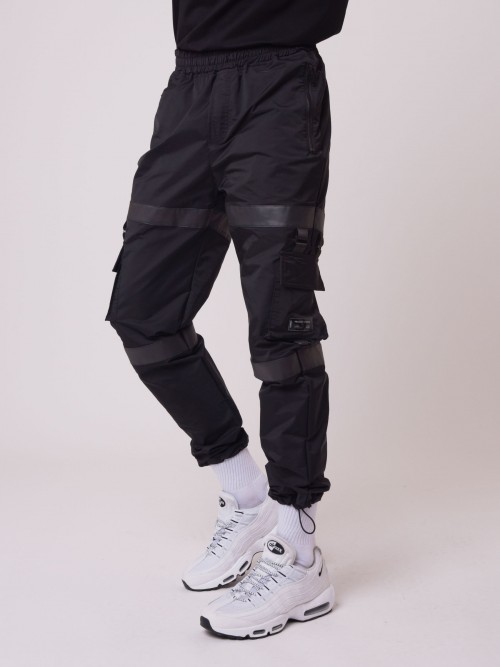 Pantaloni da jogging a fascia trasparente - Nero