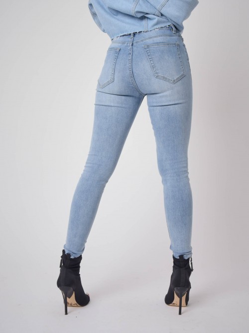 Jeans skinny fit con etiqueta del logotipo - Azul
