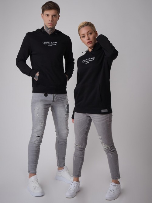 Unisex hoodie with embroidery - Not for resale - Black