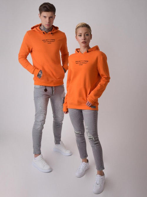Unisex hoodie with embroidery - Not for resale - Orange