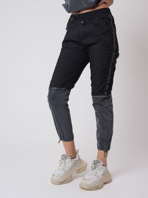 Pantalón de chándal bicolor - Negro