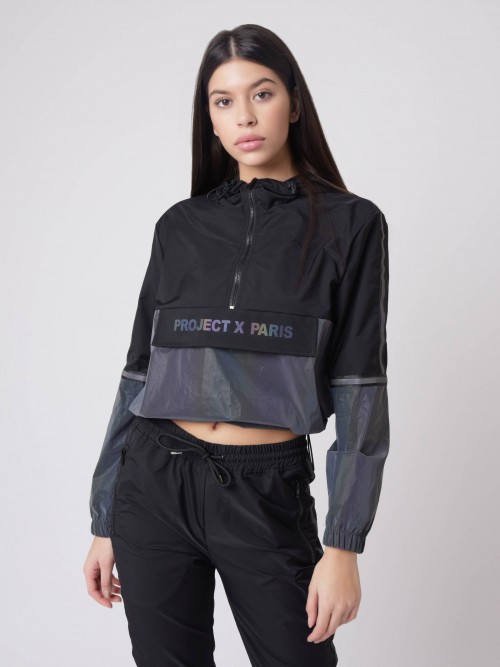 Two-material windcheater - Black