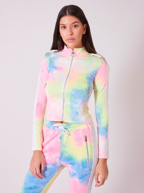 Tie and dye short jacket - White