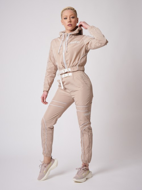 Basic jogging bottoms with piping - Beige