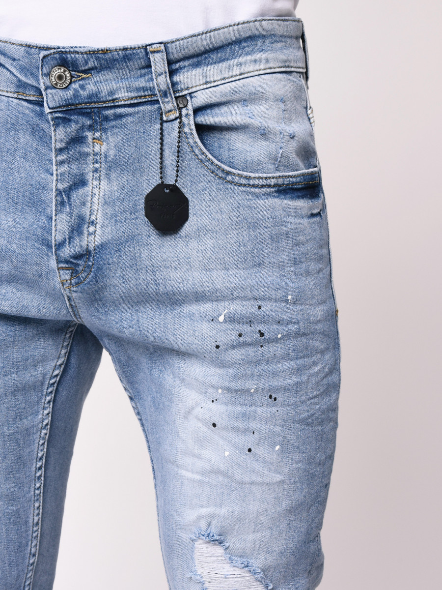 Skinny Jeans with Paint Splatter and...