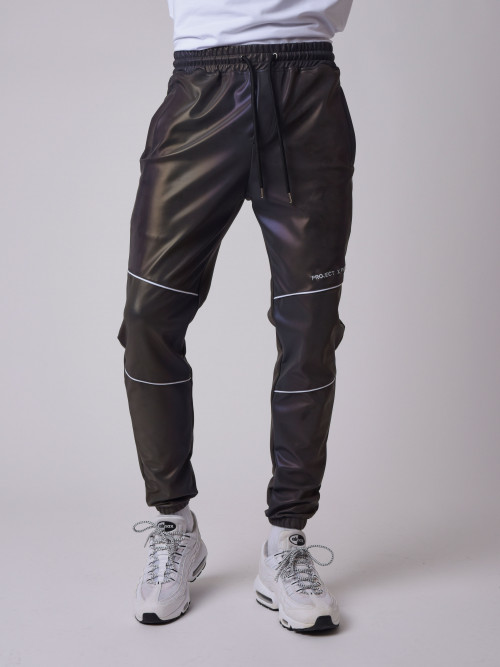 Reflective pants with contrasting piping - Multicolored