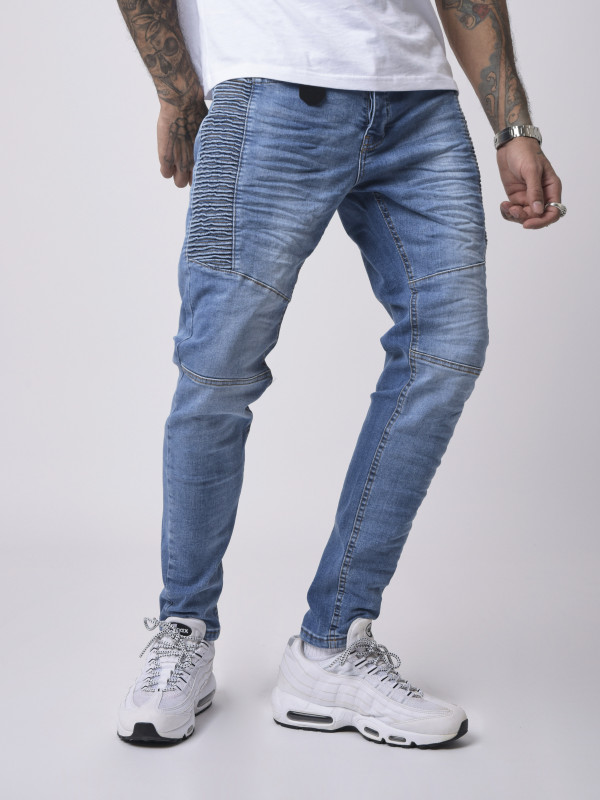 Blue jean biker best sale jeans