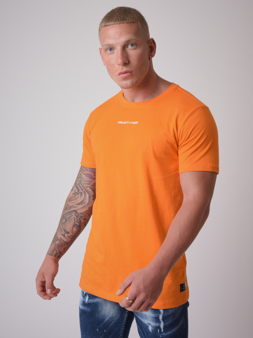 T-Shirt mit Logo-Stickerei - Orange
