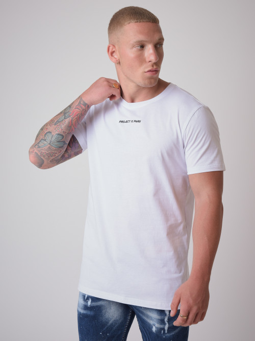 T-Shirt mit Logo-Stickerei - Weiß