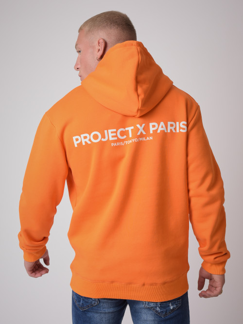 Hoodie basic print reflect - Orange