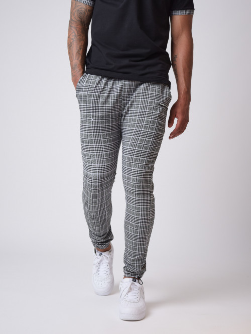 Check pattern pants - Black