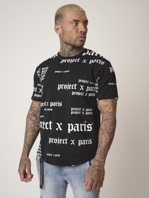 T-shirt com logógênero gótico - Preto