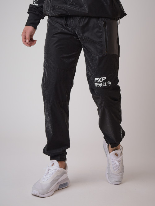 Pantalón de chándal con logotipo de inspiración japonesa - Negro