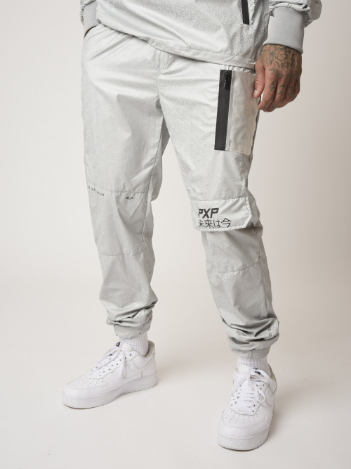 Pantaloni da jogging con logo di ispirazione giapponese - Grigio chiaro