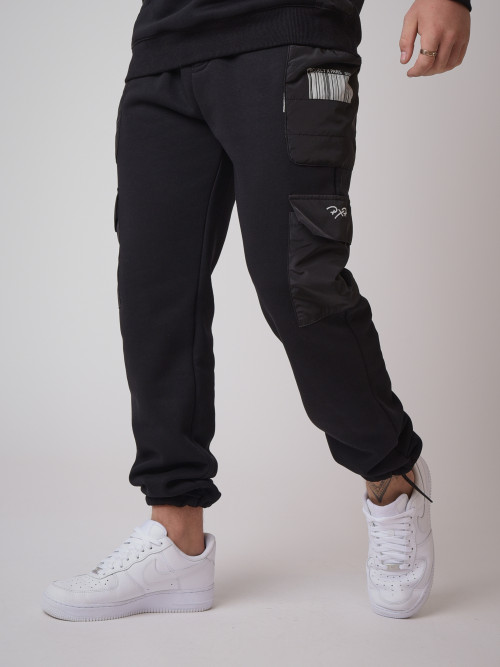 Jogging bottoms with quilted details - Black