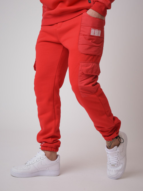 Jogging bottoms with quilted details - Red