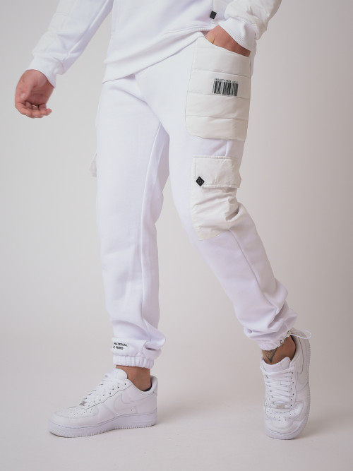 Jogging bottoms with quilted details - White