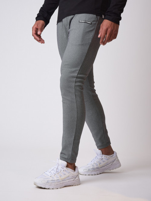Textured slim-fit pants - Grey