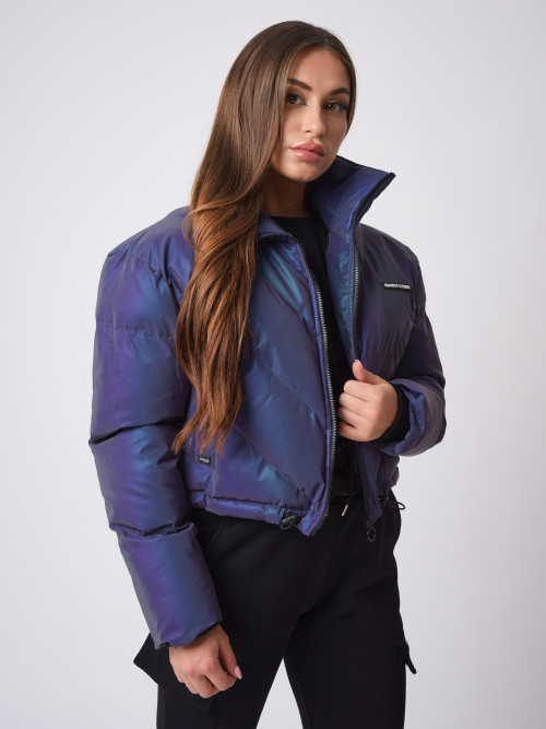 Oversize Cropped Winter Jacket - Violet