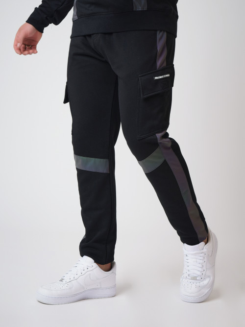 Pantaloni da jogging con inserti riflettenti - Nero