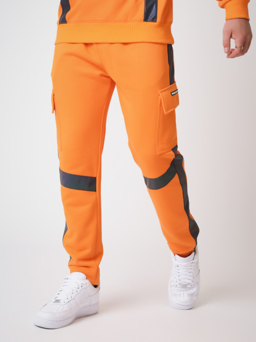 Reflective inset jogging bottoms - Orange