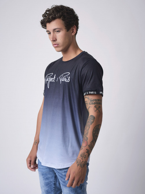 T-shirt gradiente de verão - Preto