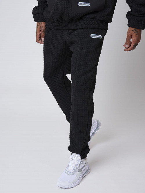 Pantalones de jogging con acolchado cuadrado - Negro