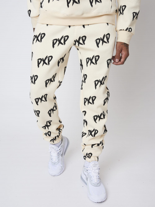 Pantalón de chándal unisex PXP "brush" all-over - Marfil