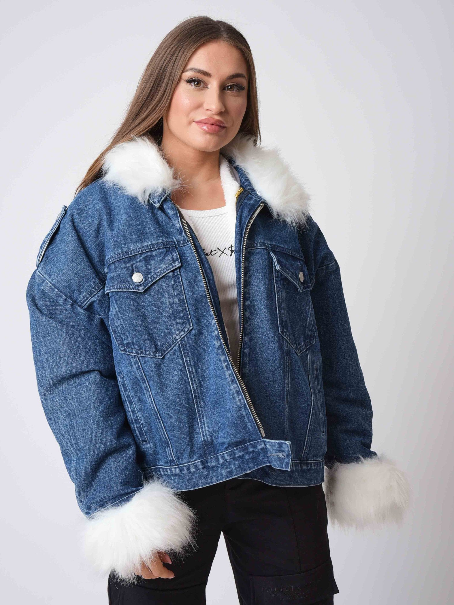 parka femme en jean