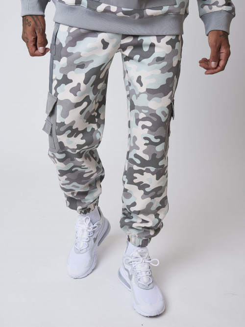 Camouflage print jogging bottoms - Light grey