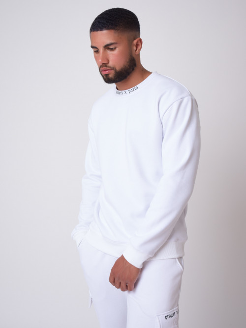 Gothic print round-neck sweatshirt - White