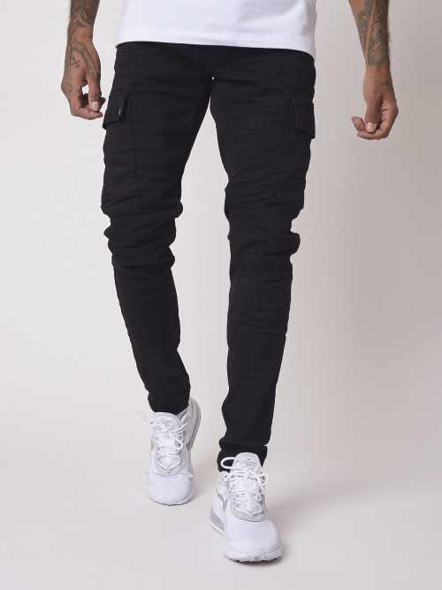 Jeans cargo slim fit - Negro