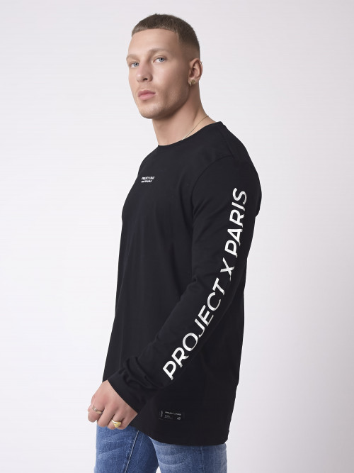 Camiseta básica de manga larga - Negro