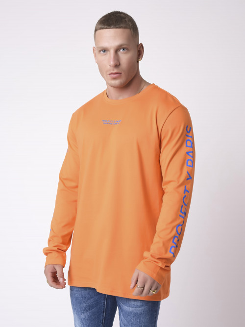 Basic long-sleeved T-shirt - Orange