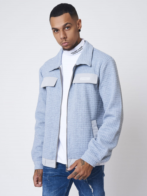 Jacket with square quilting - Light grey