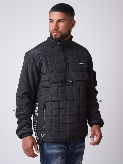 Square quilted pull-on jacket - Black