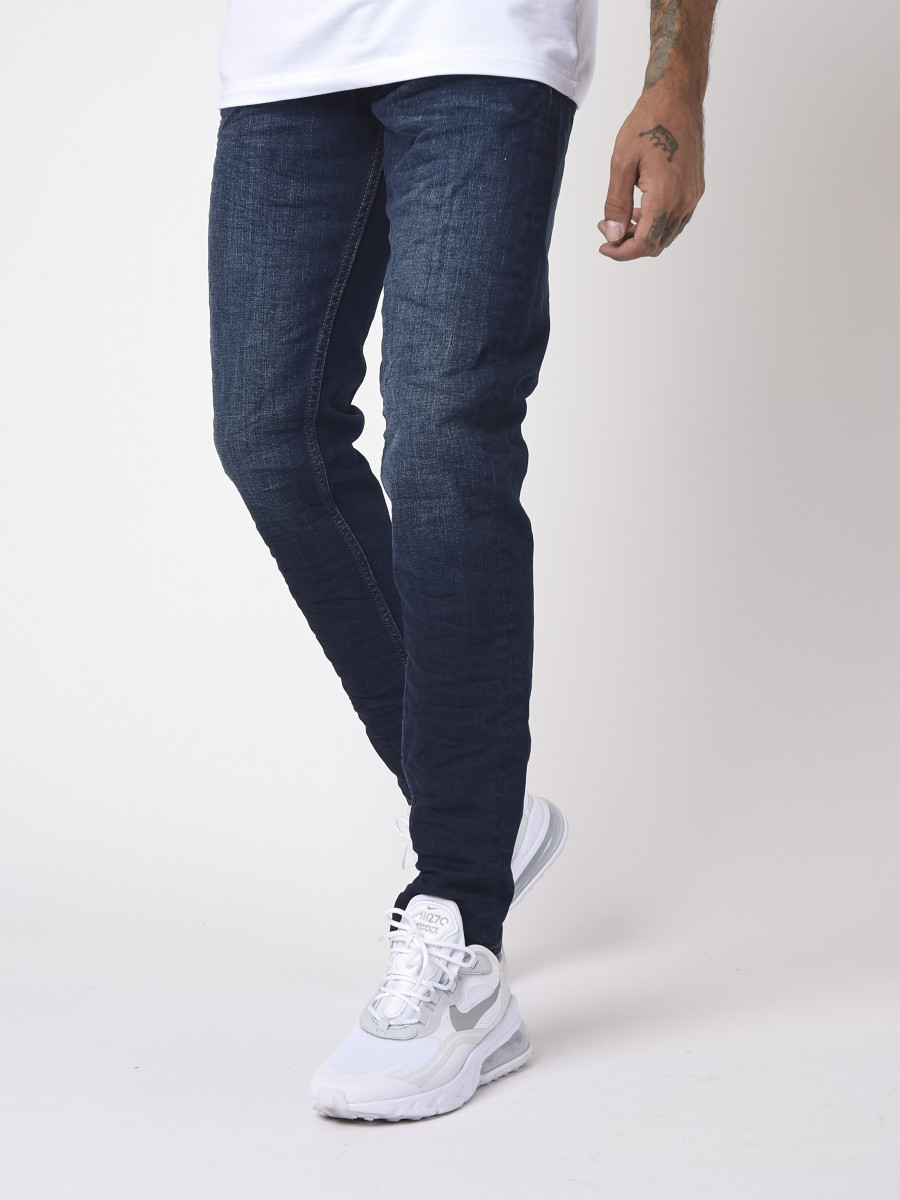 Basic blue straight-leg jeans