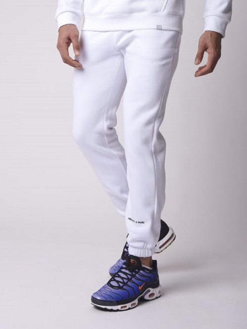 Pantalones de chándal de forro polar básico - Blanco