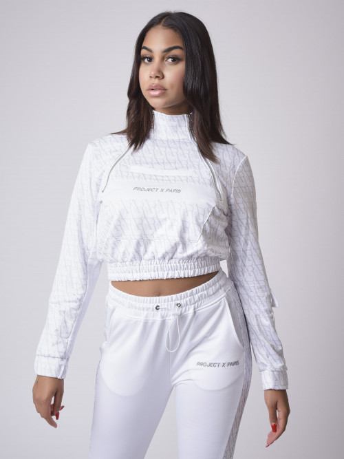 Überziehbarer Sweater mit Allover-Print PXP - Weiß