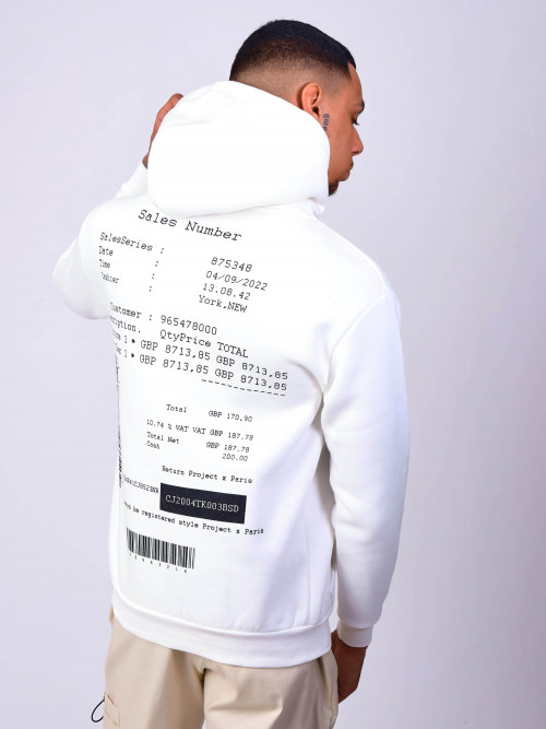 Basic barcode graphic hoodie - White