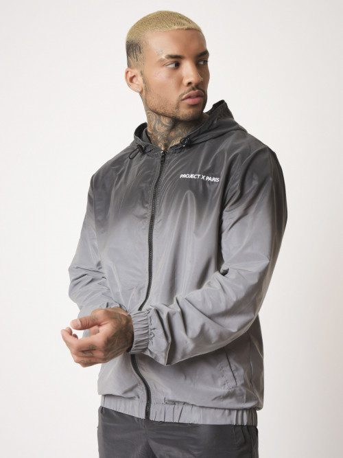Reflective gradient hooded jacket - Grey