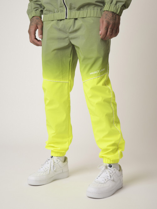 Reflective gradient jogging bottoms - Fluorescent yellow